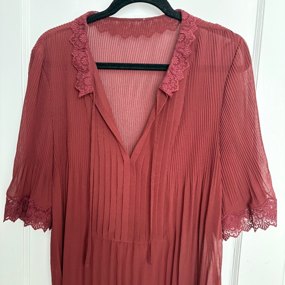 Wilfred Matthieu blouse burgundy - Picture 1 of 3